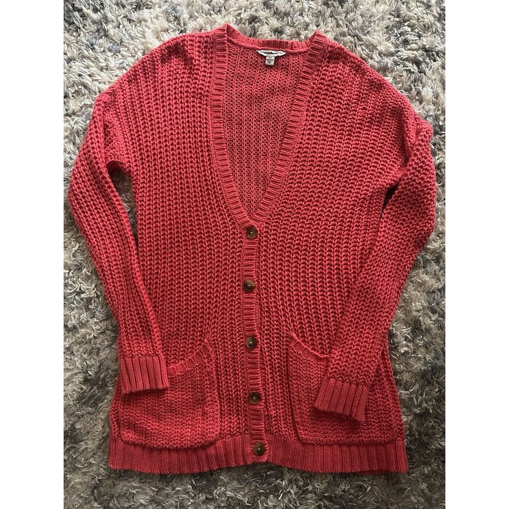american eagle outfitters Pink Knit Cardigan Sweater Sz Small